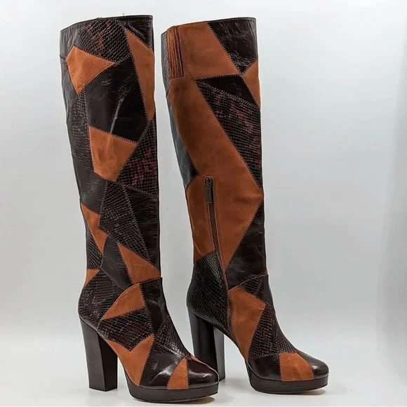 NWT Michael Kors Hanya Patchwork Boot - SZ 10 - Picture 1 of 9
